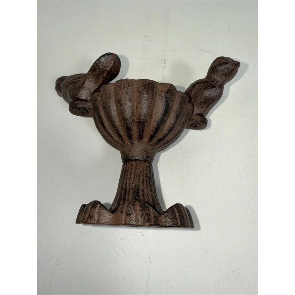 Cast Iron Bird Bath Feeder Trinket Dish Ring Holder Statue Figurine Vintage 4" T - Picture 8 of 8